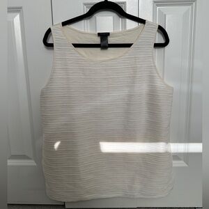 Ann Taylor Cream Textured Tank Top